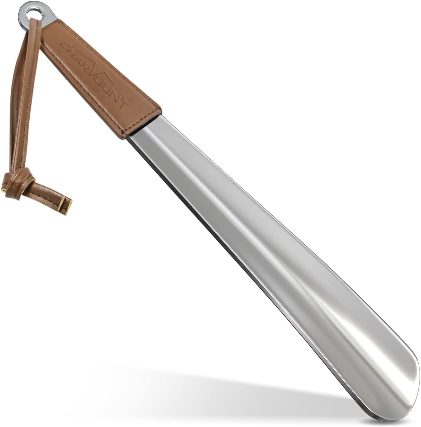 Metal Shoe Horn - 12 Inch Long Shoe Horns for Senior, Men, Women, Kids, Stainless Steel Shoehorn with Handle (Durable, Upgraded 2mm Thick) | Men, Women, Kids, Stainless Steel Shoehorn with Handle (Durable, Upgraded 2mm Thick)