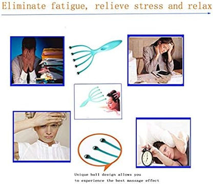 Ryoma Scalp Massager, Protable Hand Held SPA Head Massager for Deep Relaxation & Stress Reduction in The Office Home SPA Father's Day and Mother's Day Gifts Pink+Blue(2-Pack)
