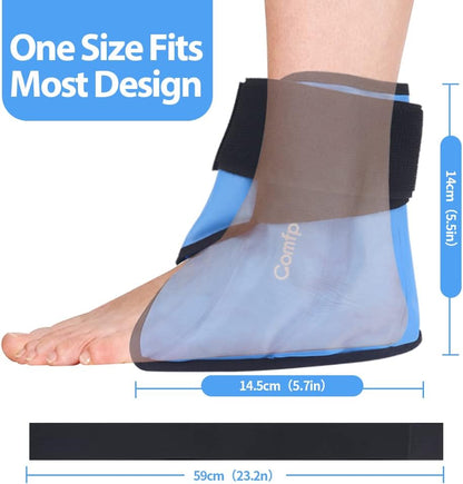 Comfpack Heel Ice Pack Wrap for Plantar Fasciitis Relief, Ankle Ice Pack | FSA Eligible, Ice Pack for Injures Reusable, Gel Cold Pack Warp for Achilles Tendonitis, Swelling, Ankle Sprain, Heel Pain
