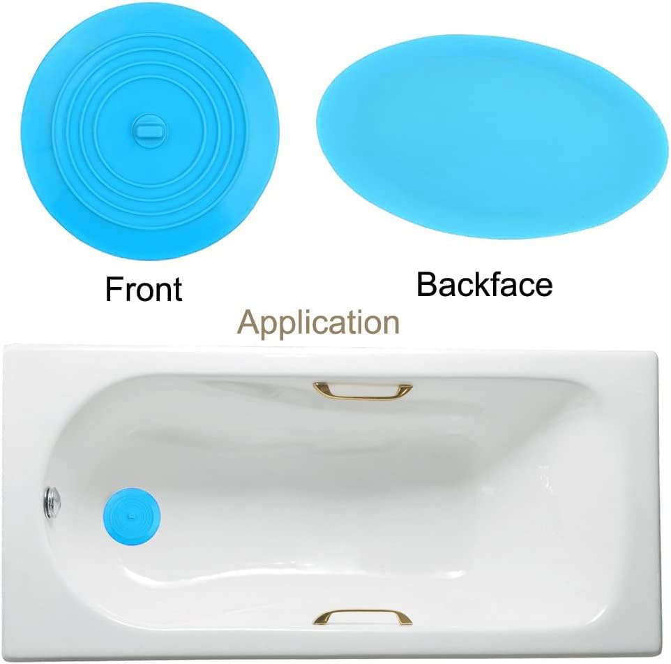 Shower Drain Hair Catcher Tub Stopper, V-TOP Drain Cover for Shower to Catcher Hair, Silicone Bathtub Drain Plug Suit for Bathroom Kitchen and Laundry, 4 Pack