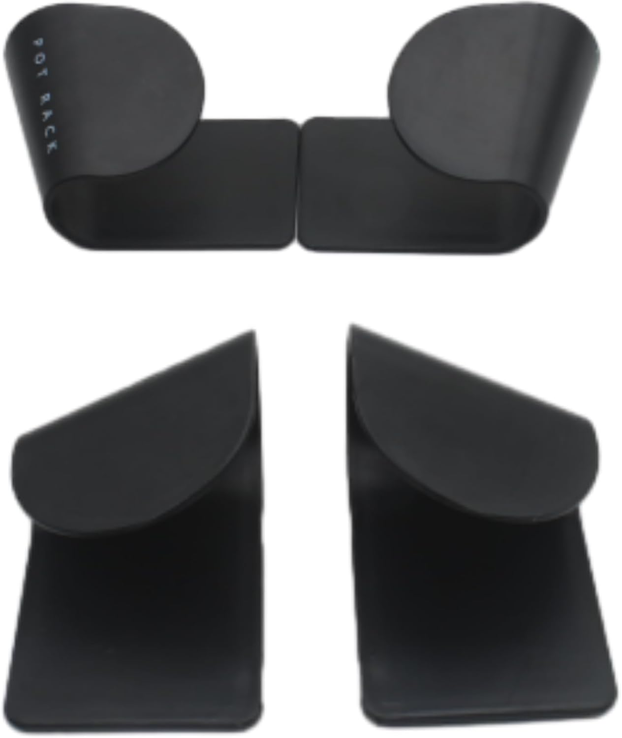 4 Pairs Pot and Pan Lid Holder Self Adhesive Wall Mount Storage Organizer Pot Lid Organizer for Cabinet (Black)