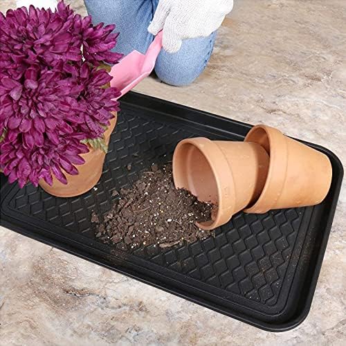 Fasmov 3 Pack Utility Boot Tray Mat Multi-Purpose Anti-Slip Tray Mat Boots, Dog Food Bowls, Gardening, Laundry, Kitchen, Garage, Entryway, 30 x 15 inches