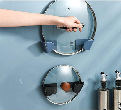 6 Pairs of Wall Mount Pot Lid Organizer, Adjustable Cabinet Door Pan Lid Organizer, Pot Lid Holder Hangers for Kitchen Wall Mount (Black)