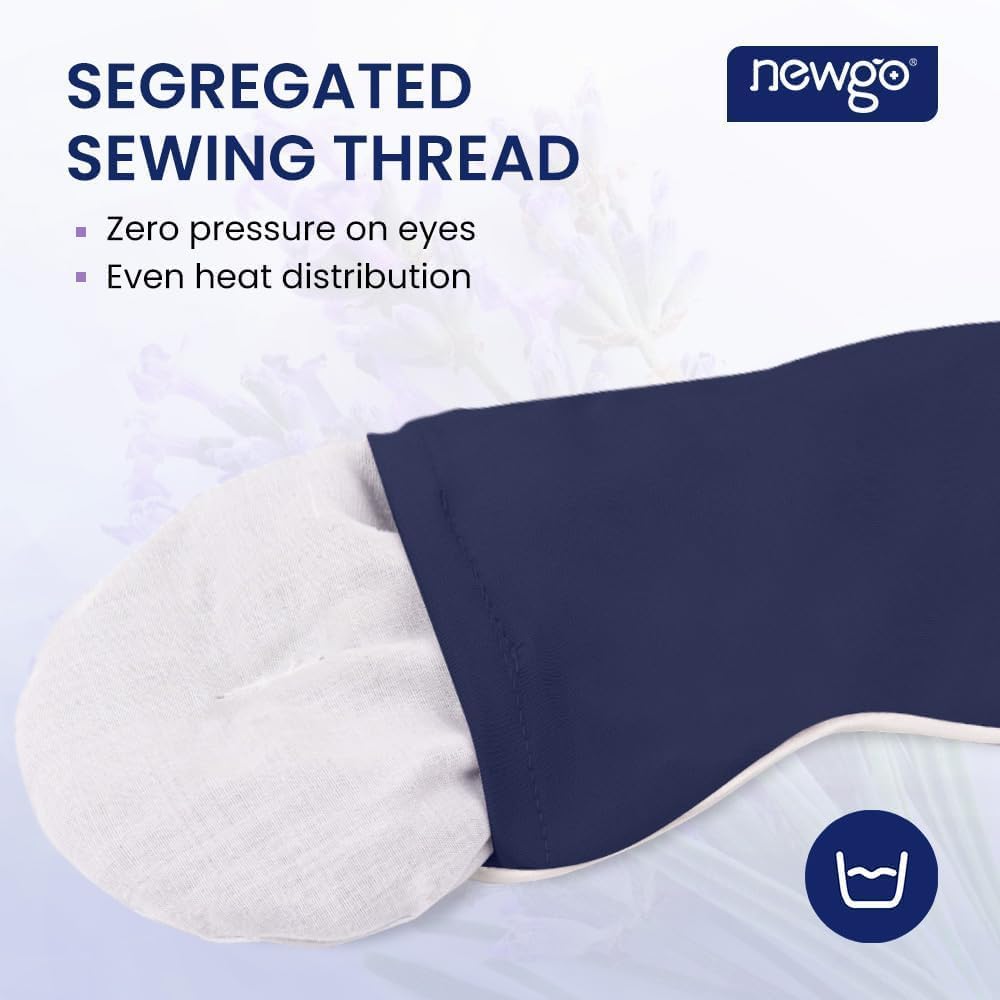 NEWGO Heated Eye Mask, Warm Compress for Dry Eye Relief, Blue