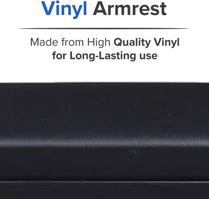 AlveyTech Heavy Duty Black 14" Full Length Padded Vinyl Armrest Pad for Wheelchair (Set of 2) - Replacement Comfortable Pads with Four Mounting Screws for Invacare & Drive Medical Wheelchairs