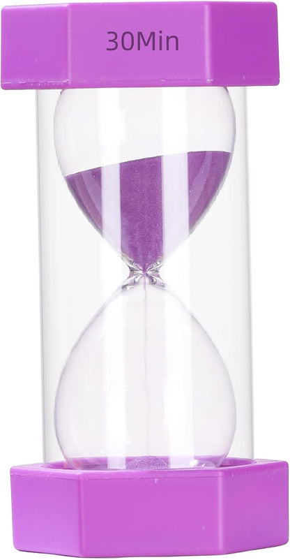 Colorful Sand Timers, Hourglass Sand Timers 5 Min Sandglass Timer with Protective Cover for Toothbrush Timer Games Classroom Home Office Cooking(Blue+5Min)