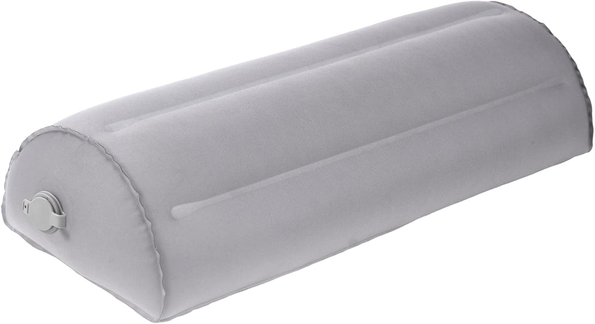 Inflatable Bolster Pillow for Legs, Knees & Back – Lightweight,Half Moon Support Cushion for Sleeping & Travel – Soft Milk Fiber & TPU – Adjustable Lumbar, Knee & Ankle Support 51x21x12cm