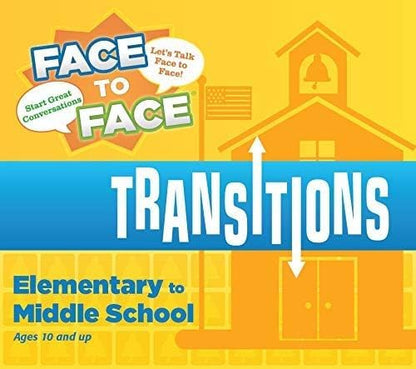 Face to Face Transitions - Elementary to Middle School Conversation Game, Conversation Starters for Students, Parents, and Teachers, 96 Scenario Cards, Ages 10+