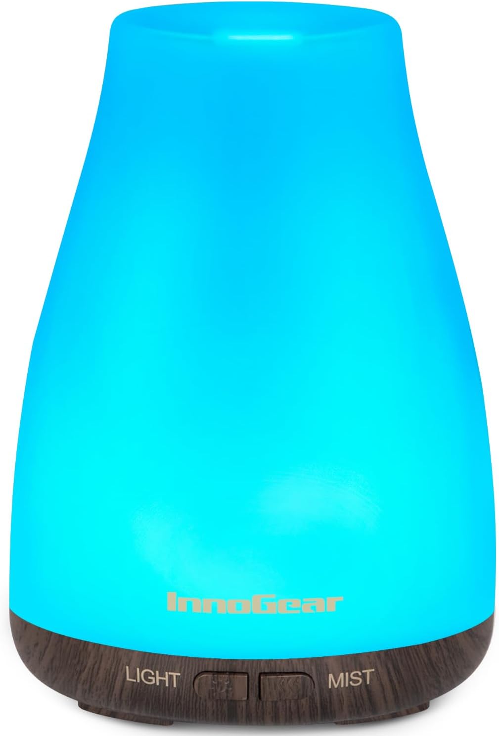 InnoGear Essential Oil Diffuser, Ultrasonic Diffusers for Home Aromatherapy Humidifier for Bedroom Room 7 Colors LED 2 Mist Mode Auto Off, Basic White