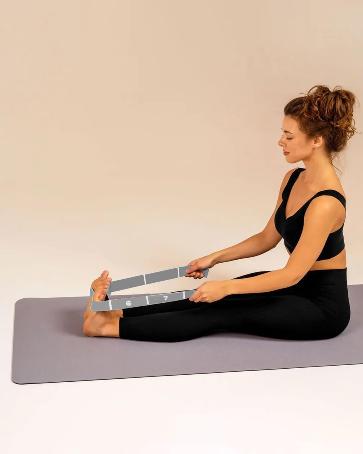 Stretching Strap with Loops Foot and Calf Stretcher Yoga Elastic Band for Exercise