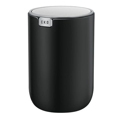 EKO Fandy 0.58 Gal/2.2L Mini Trash Can with Lid, Swing-Top Desktop Trash Can for Bathroom, Countertop, Vanity, Desk or Office, Small Garbage Bin (Blue)