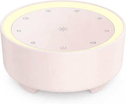 Kipcush White Noise Machine for Sleeping, Baby & Adults, High-Fidelity Non-Looping Sounds, Sleep Sound Machine with Dimmable Night Light, USB Powered, Memory Function, Home, Nursery & Travel