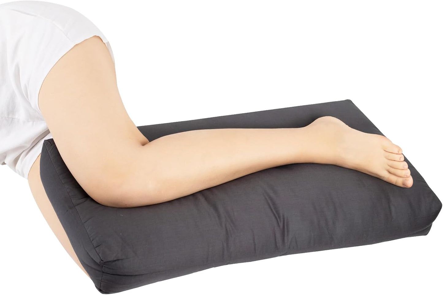 MINUPWELL 6.5" Knee Pillow for Side Sleepers - 100% Shredded Memory Foam Leg Pillow for Side Sleeping - Between Leg & Under Hip Pillow - Relieving Leg, Back, and Knee Pain - High Supportive