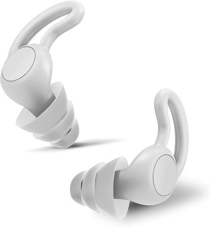 Noise Reduction Ear Plugs, NRR 50dB Ultra Comfortable Silicone Reusable Ear Plugs for Sleeping, Snoring Swimming, Studying, Concerts, Noise Cancelling and Hearing Protection Black