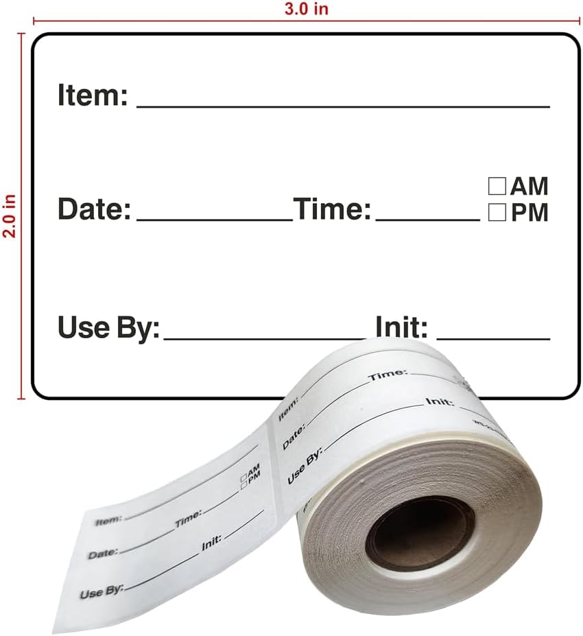 Water Soluble Labels – 300 Removable Dissolvable Labels for Food Storage – No Cleanup, Effortless Removal – Ideal for Freezer & Kitchen Organization (Item, 2X3 in)