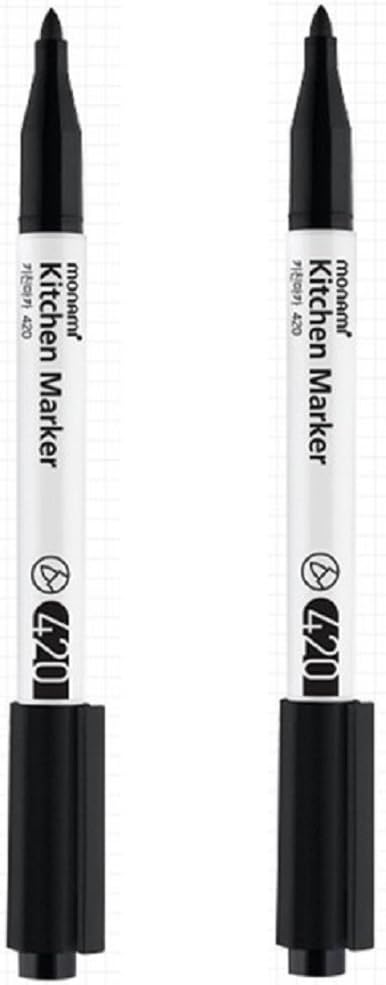 Monami Kitchen Marker Black 2 pcs Erasable with Dishwashing Liquid