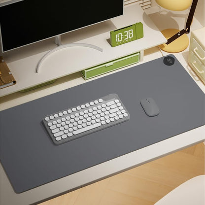 Heated Desk Pad 31.5×13 Inch - 3-Speed Touch Control Large Heated Mouse Mat with 3-Hour Auto Shut-Off, Non-Slip Silicone Eye Protection Warm Desk Mat for Office and Home (Light Gray)