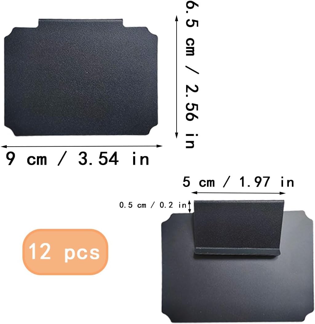 Zucosue12 pcs Labels for Baskets, Kitchen Clip Label Holder | Removable Bin Labels Clip for Basket Pantry Organization Box (Black)