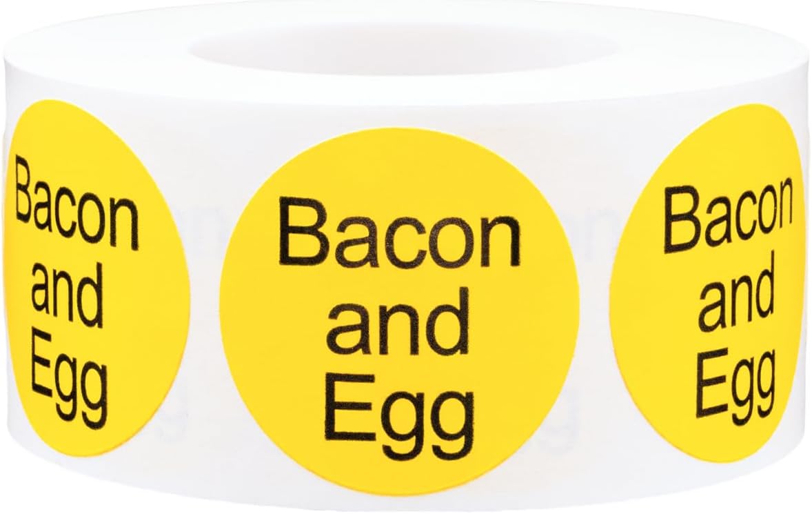 Yellow with Black Carnitas Circle Dot Adhesive Stickers, 1 Inch Round Labels, 500 Total Stickers