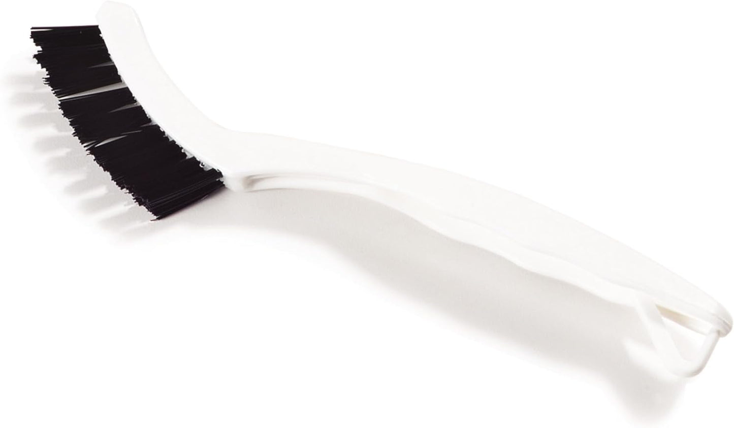 SPARTA Grout Brush with Stiff Nylon Bristles, 8 Inch, White | Flo-Pac, Stiff Crimped Nylon Bristles, 2.75-Inch Brush Section, Narrow Crevices, BPA Free