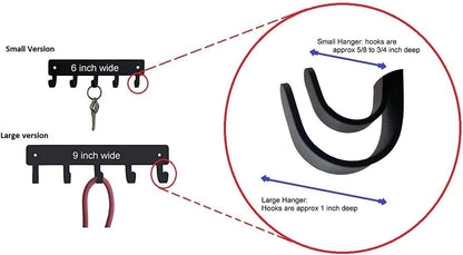 Walking Paws Key Rack Dog Leash Organizer - Large 9 inch | Made in USA. 5 Hooks. Wall Mounted