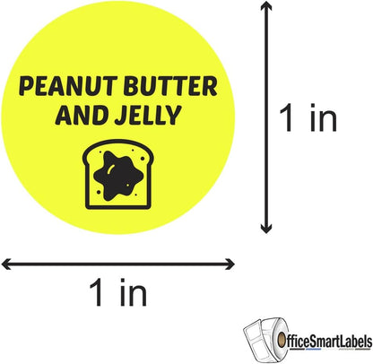 Ham & Cheese Stickers - 1 Inch Round Circle Food Labels in Bright Yellow for Restaurant Deli Food Truck Supermarket Grocery Store Stickers Food Menu Meal Choice Sticker Package Label - 300 Labels/Pack