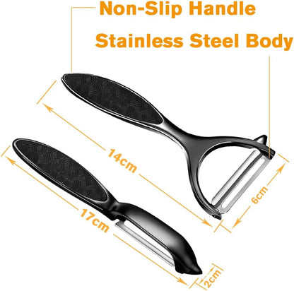 Vegetable Peeler, Stainless Steel Multi-function Potato Fruit Peeler Set, Y & I Shape Swivel Blades Kitchen Household Peeling Tools