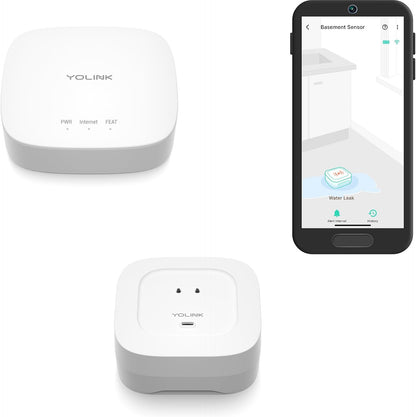 YoLink Water Leak Starter Kit: Hub + 6 Leak Sensor 4 (105 dB Siren), LoRa Long-Range, App/SMS/Email Alerts, D2D Offline, 2 AAA Up to 5-Year Battery, Compatible with Alexa/IFTTT/Home Assistant