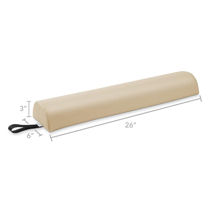Saloniture Half Round Massage Table Bolster Pillow Pad - 26 x 6 x 3 Inch - Gray Velour
