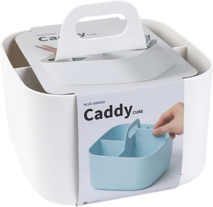 BLUE GINKGO Stackable Organizer Caddy, Rectangle, White, Made in Korea | Portable. Adjustable. Home, Office & School Storage.