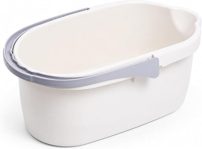 Haundry Compact Mop Bucket with Handle, Rectangular Cleaning Bucket and Caddy for Cleaning Supplies, 10L, Grey