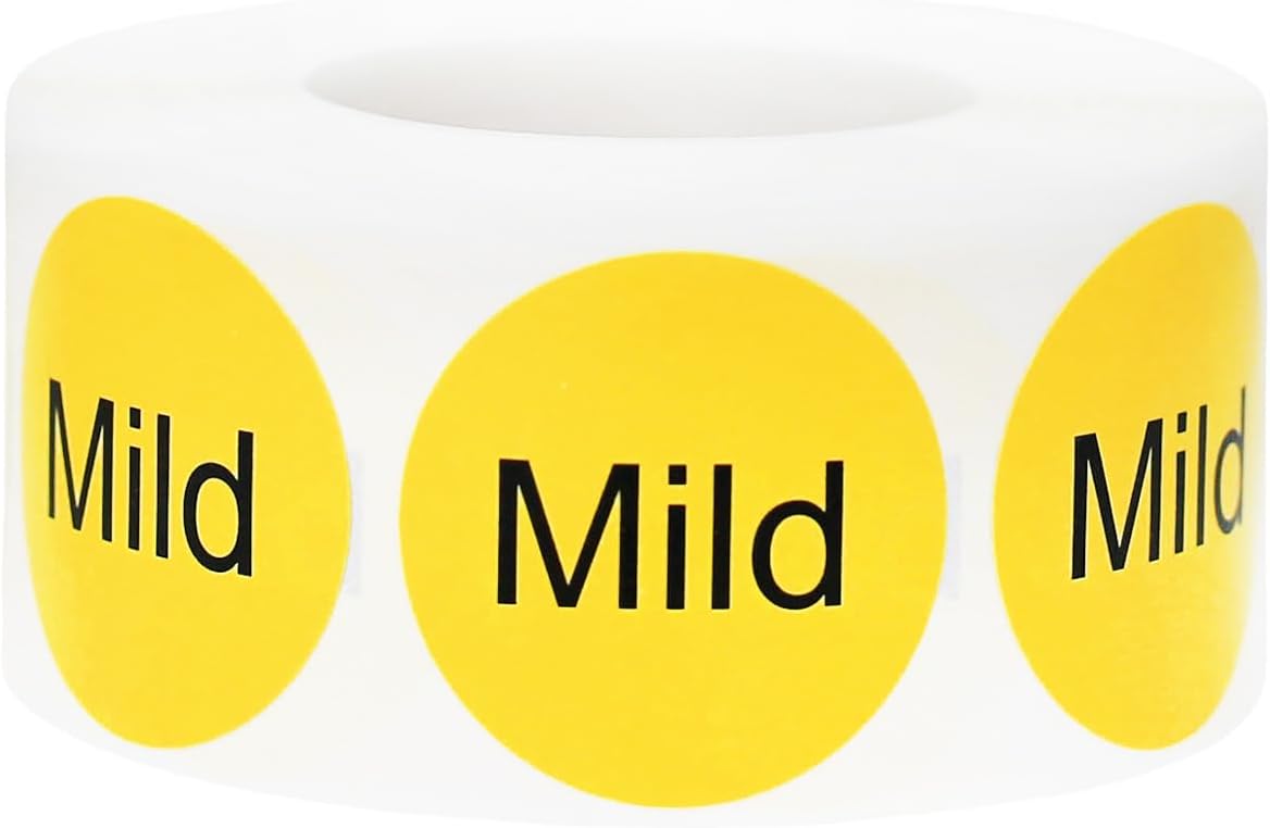 Yellow with Black Carnitas Circle Dot Adhesive Stickers, 1 Inch Round Labels, 500 Total Stickers