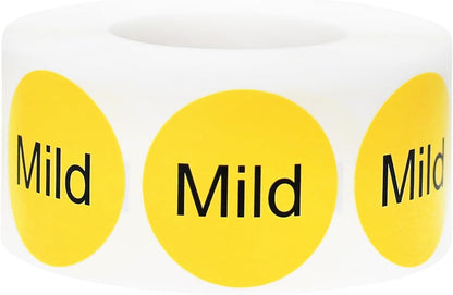 Yellow with Black Carnitas Circle Dot Adhesive Stickers, 1 Inch Round Labels, 500 Total Stickers