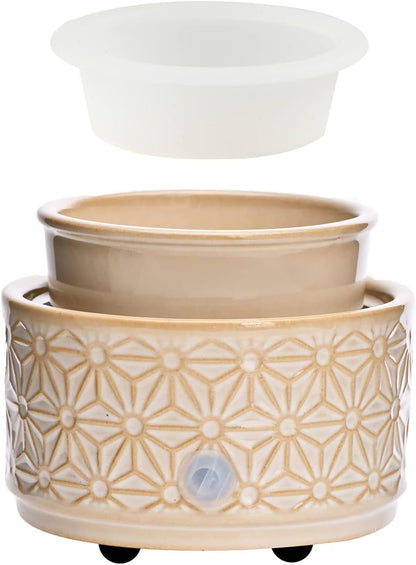 ASAWASA 2PCS Smart Candle Warmer for Large Jar, Coffee Mug Warmers, with Gravity Switch Auto Shut-On/Off, Safely and evenly Release The Aroma, Keep The Drink Warmth, Best Ideals Valentines Day Gifts