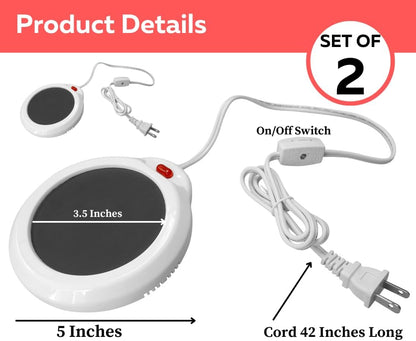 Evelots Electric Desk Cup Warmer - Candle Warming Plate - Coffee Mug Heater - Also Great for Hot Tea, Hot Chocolate, Soup, Scented Candles - On/Off Indicator Light