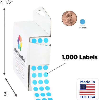 Dark Blue, Red & Yellow Dots, 1/4 Inch, 1000/Box Each Color | Writable Semi-Gloss Circle Labels in Dark Blue, Red and Yellow for Offices, Retail and Classrooms. Made in USA - Colors B