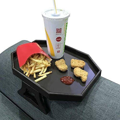 Sofa Arm Clip Table, Armrest Tray Table, Drinks/Remote Control/Snacks Holder … (Platic, Brown)