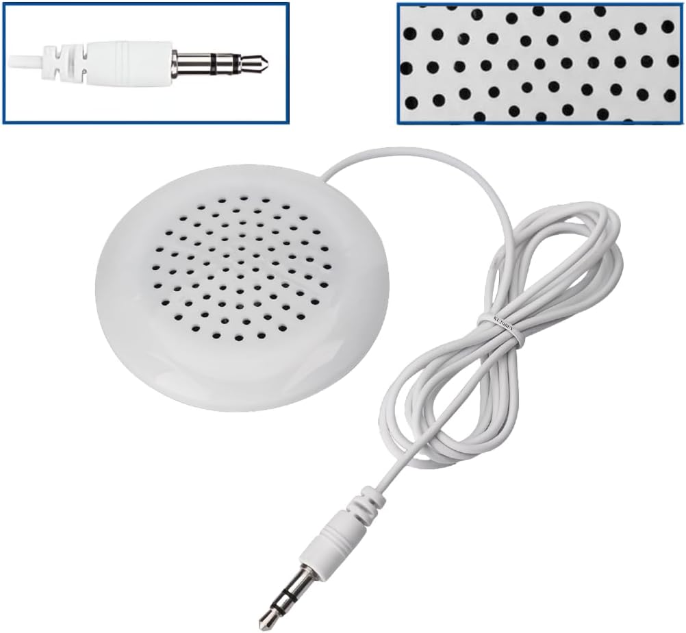 KUJOBUY Pillow Speaker 3.5mm Mini Under Pillow Music for iPod Flat Speaker for Phone Sleep or Hypnosis Sound Portable Sleeping Sound Small Sleeping Audio System for MP3