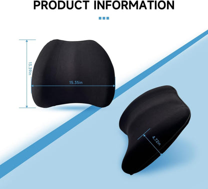 Super Cozy Lumbar Support Pillow for Car/Office Chair, 100% Memory Foam