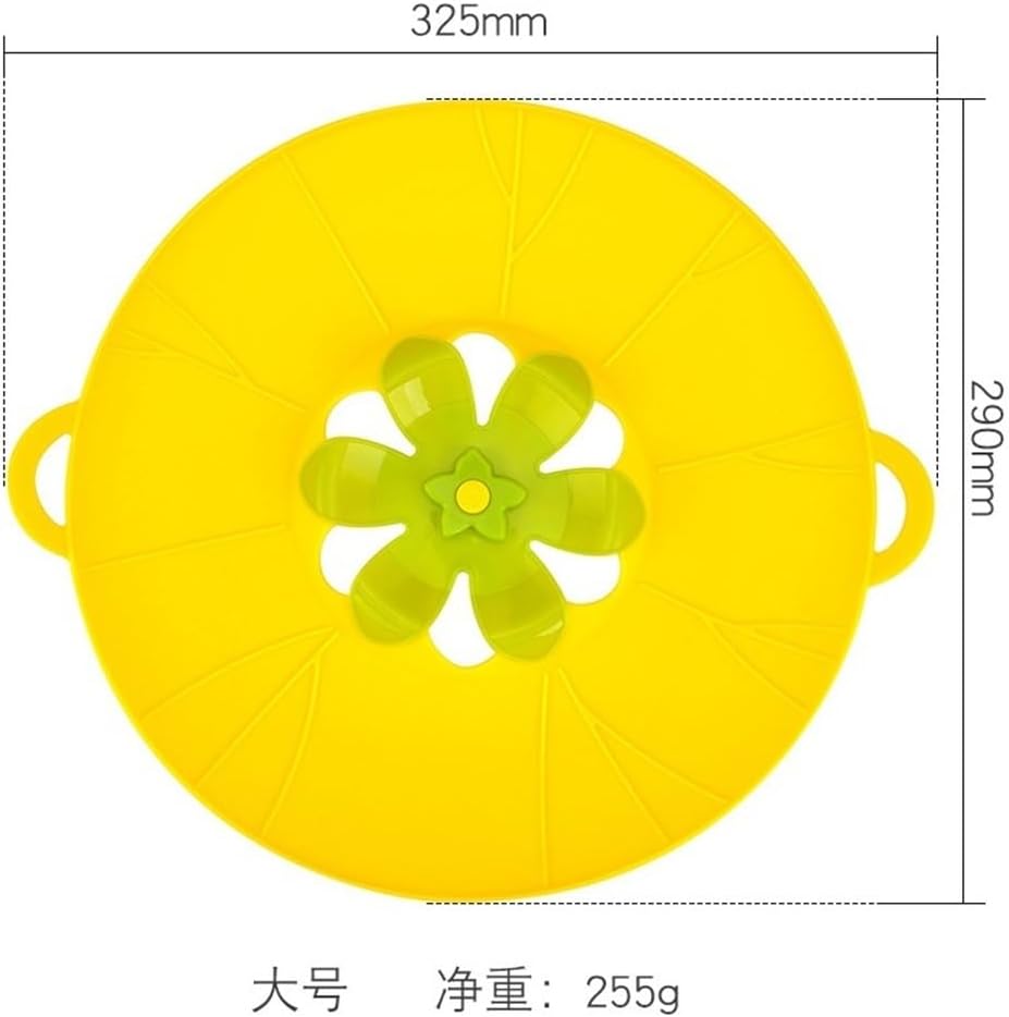 Silicone Boil Over Spill Safeguard - Food Grade Kitchen Stopper Lid for Pots and Pans - Silicone Cover in Grey and Yellow(Beige,Small)