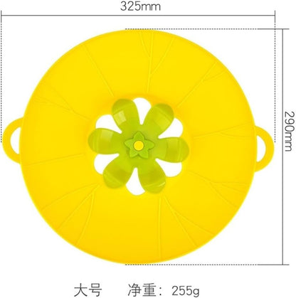 Silicone Boil Over Spill Safeguard - Food Grade Kitchen Stopper Lid For Pots And Pans - Eco-Friendly Silicone Cover In Grey And Yellow(Beige,Small)