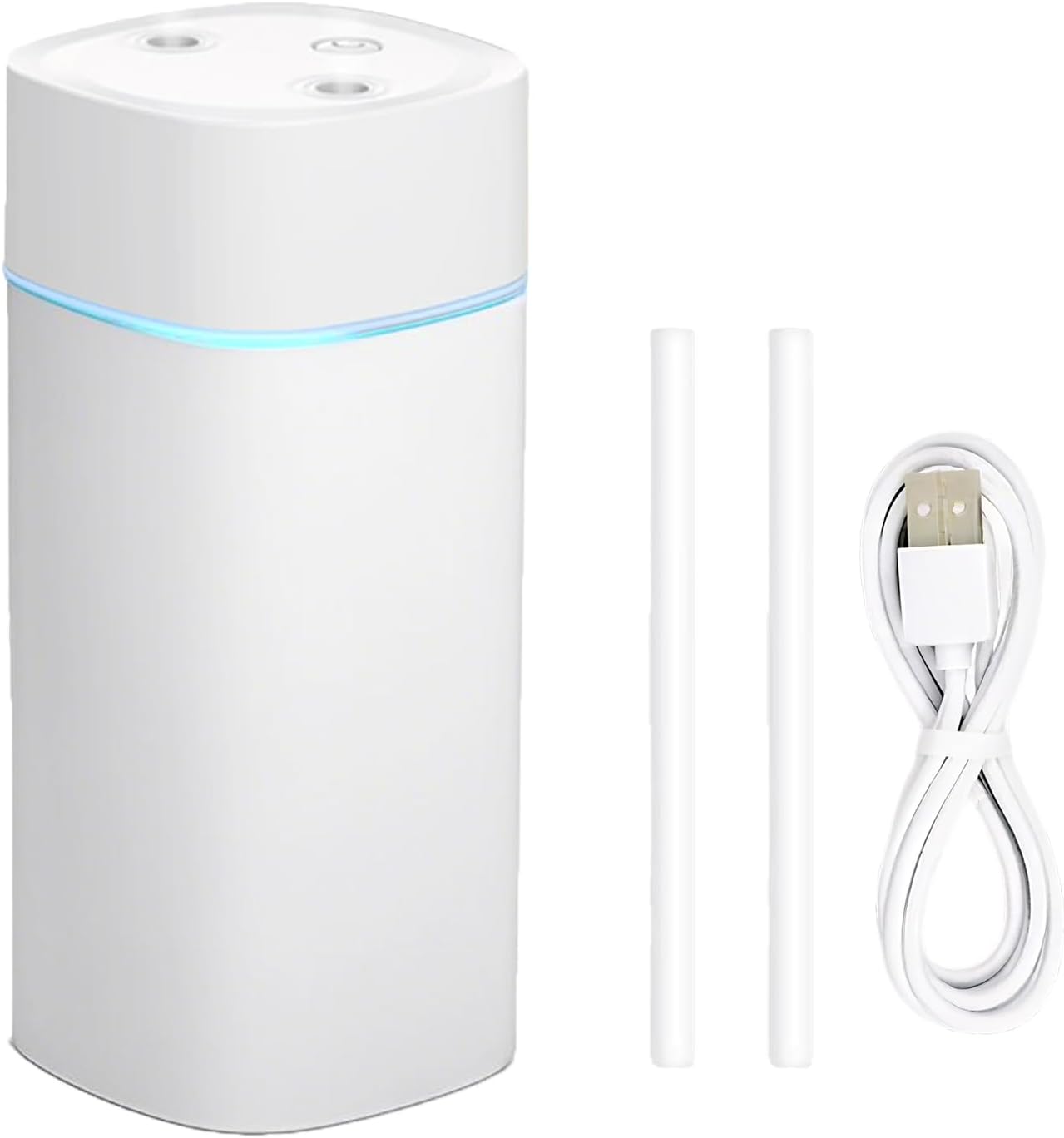 JORMEY Mini Portable Humidifiers-Quiet Cool Mist Humidifier with Soft LED Ring, 600ml Desktop Humidifier, Easy to Fill and Clean for Home, Office or Bedroom, Compact & Stylish