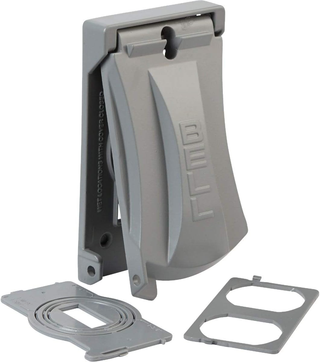 BELL 1-Gang Weatherproof Universal Metal Flip Cover, 12-in-1, Gray