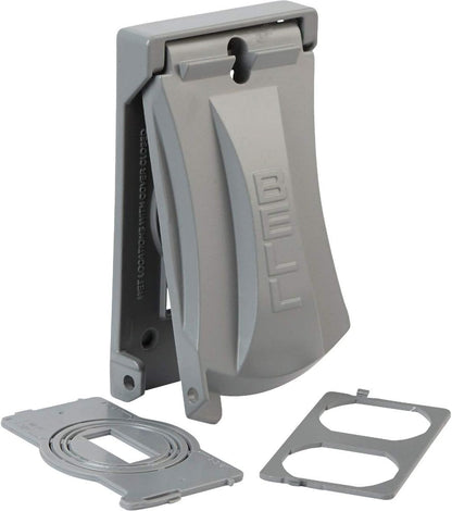 BELL 1-Gang Weatherproof Universal Metal Flip Cover, 12-in-1, Gray