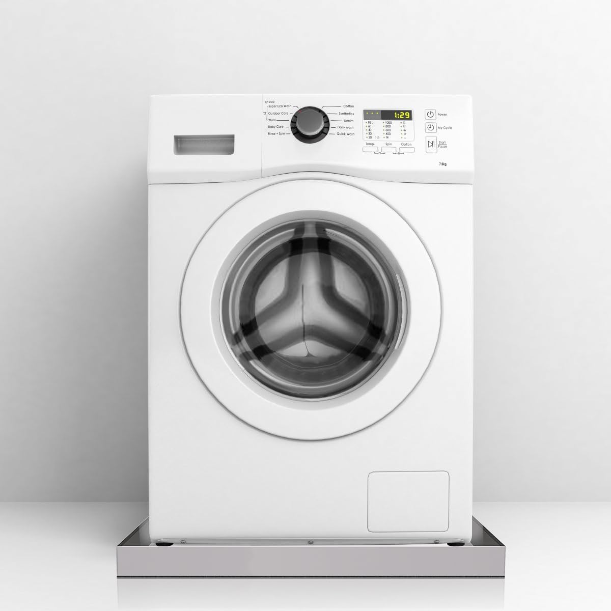 30" x 32" x 2.5" Washing Machine Pan, Leak Protection for Laundry Room | Heavy Duty 304 Stainless Steel, Washing Machine Tray with Anti-Slip Bottom Pad, Raised Edge Drain Pan, No Hole