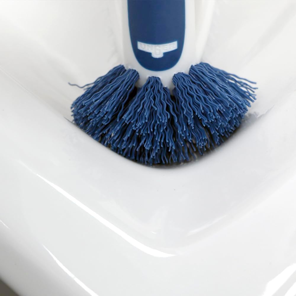 Unger 2-in-1 Grout and Corner Scrubber Brush Tool, Crevice Bathroom Cleaning Supplies for Showers, Door Tracks, Tile, and Bathtubs, Household 360-Degree Scrubbing Power