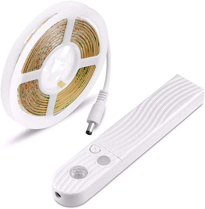 Motion Sensor Wardrobe Light, LED Flexible Soft Strip, Bed Wake Up Night Lights for Wall Closet Under Cabinet Stairs, Drawer Cupboard Bathroom, 1 Meter, warmlight