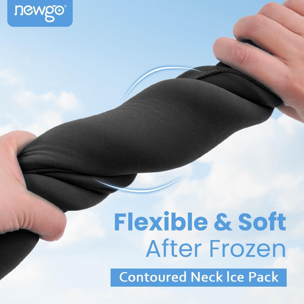 NEWGO Neck Ice Pack Wrap Gel, Ice Packs for Neck Reusable, Hot and Cold Compress, Relief of Pain, Swelling, Office Pressure and Surgery Recovery