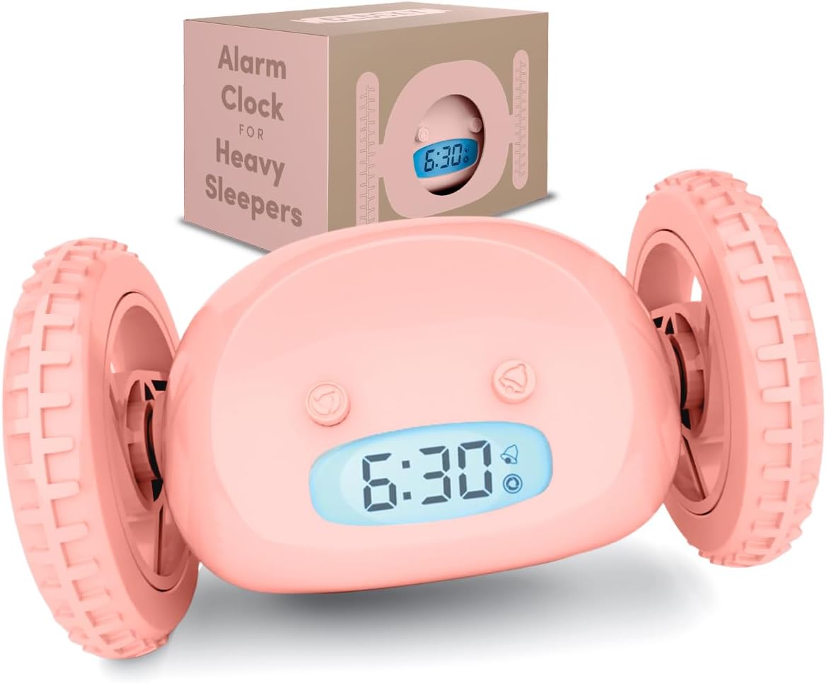 CLOCKY Alarm Clock on Wheels – Loud Rolling Alarm Clock for Heavy Sleepers
