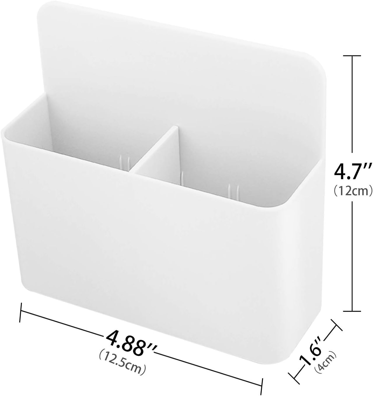 MoKo Magnetic Pen Holder, Pencil Accessories Whiteboard Organizer, White | Magnetic dry erase marker holder has two compartments and an ABS body for whiteboards, refrigerators and lockers.